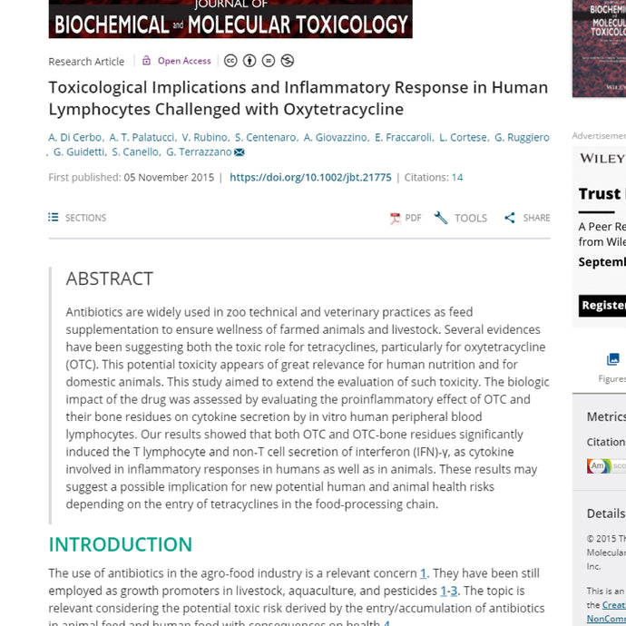 Research pro-inflammatory power oxytetracycline