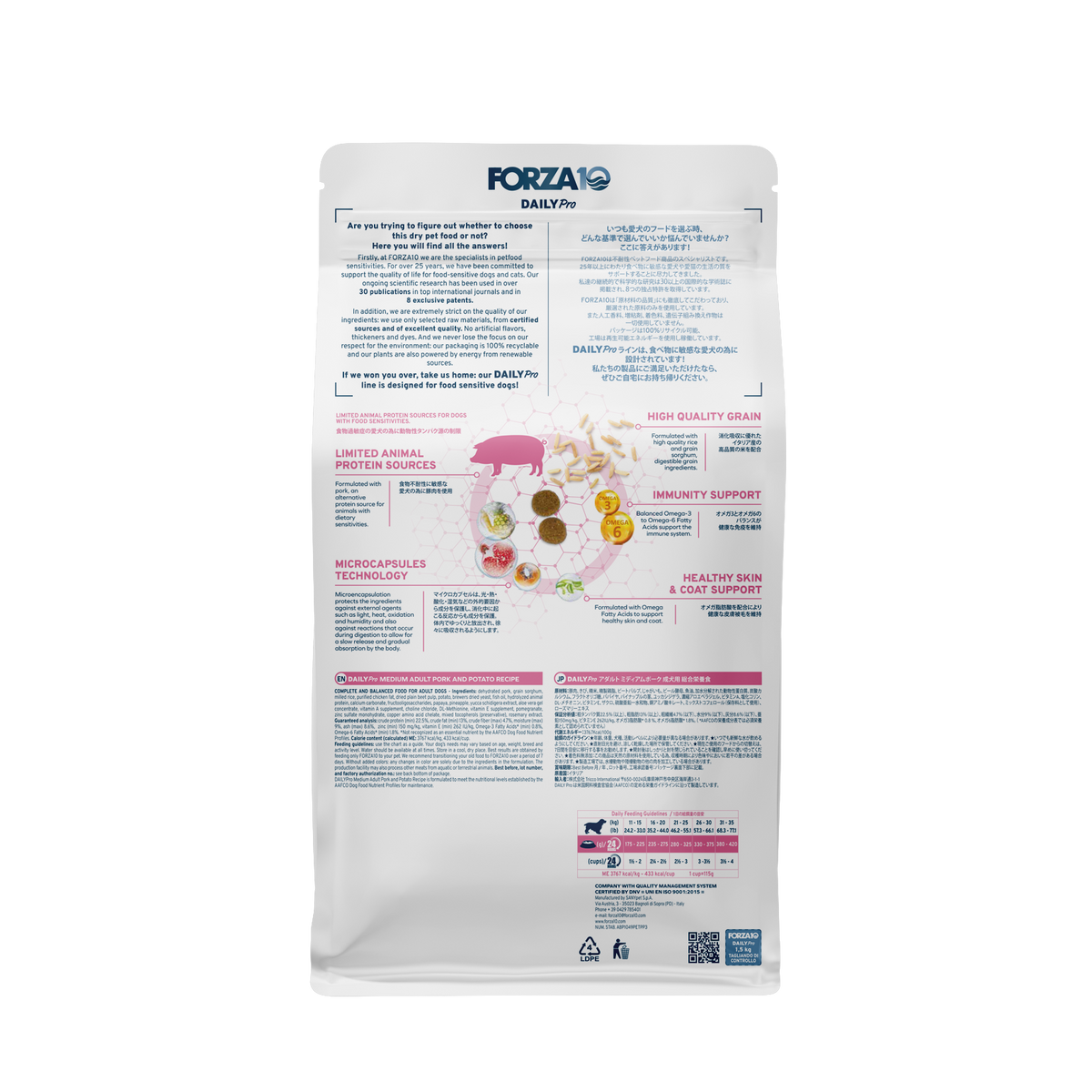 DailyPro Dry Dog Food for Maintenance, Medium Adult, Pork & Potato
