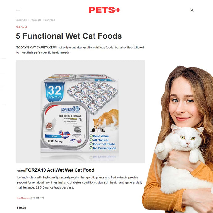 PETS+ ranks forza10 as the top Functional Wet Cat Food