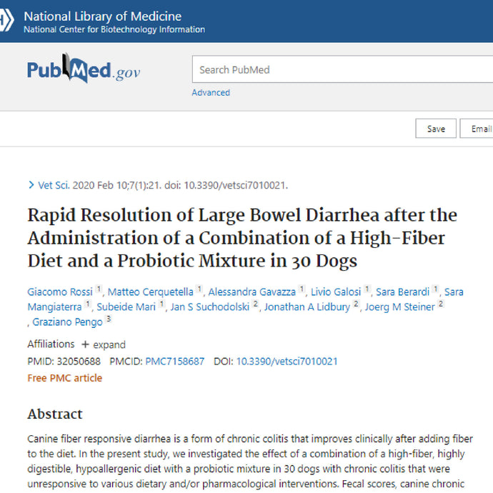 Rapid resolution of chronic colitis after administration of a combination of a high-fiber diet and a probiotic blend
