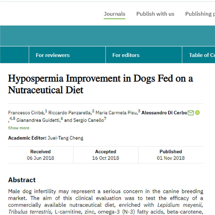Improvement of hypospermia in dogs fed with REPRODUCTION MALE
